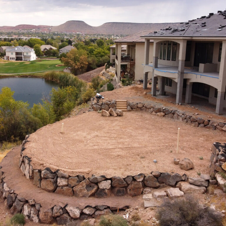 Arial image of a landscaping job at the Sunbrook Golf Course.