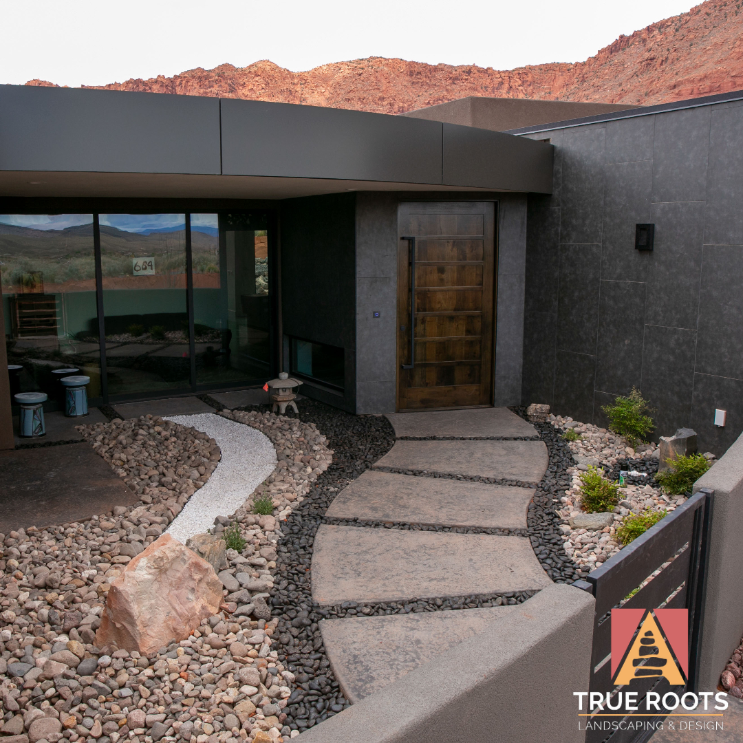 St. George Landscaper True Roots Landscaping and Design creates waterwise xeriscape landscapes, paver patios, and other hardscape designs throughout southern Utah.
